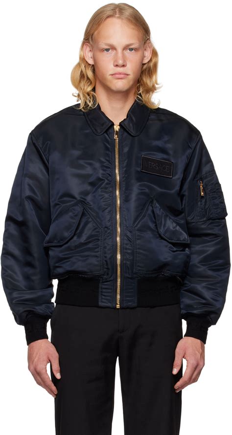 versace nero jacket|versace black bomber jacket.